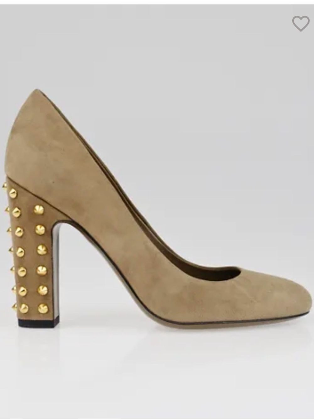 GUCCI GOLD STUDDED SUEDE PUMPS US 6.5